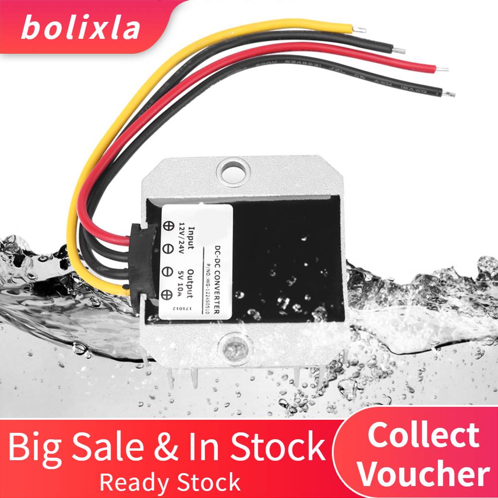 DC12V/24V to 5V 10A 50W Step Down Converter Buck Voltage Regulator Step Down Voltage Module Step Down Voltage Module Module Waterproof IP68