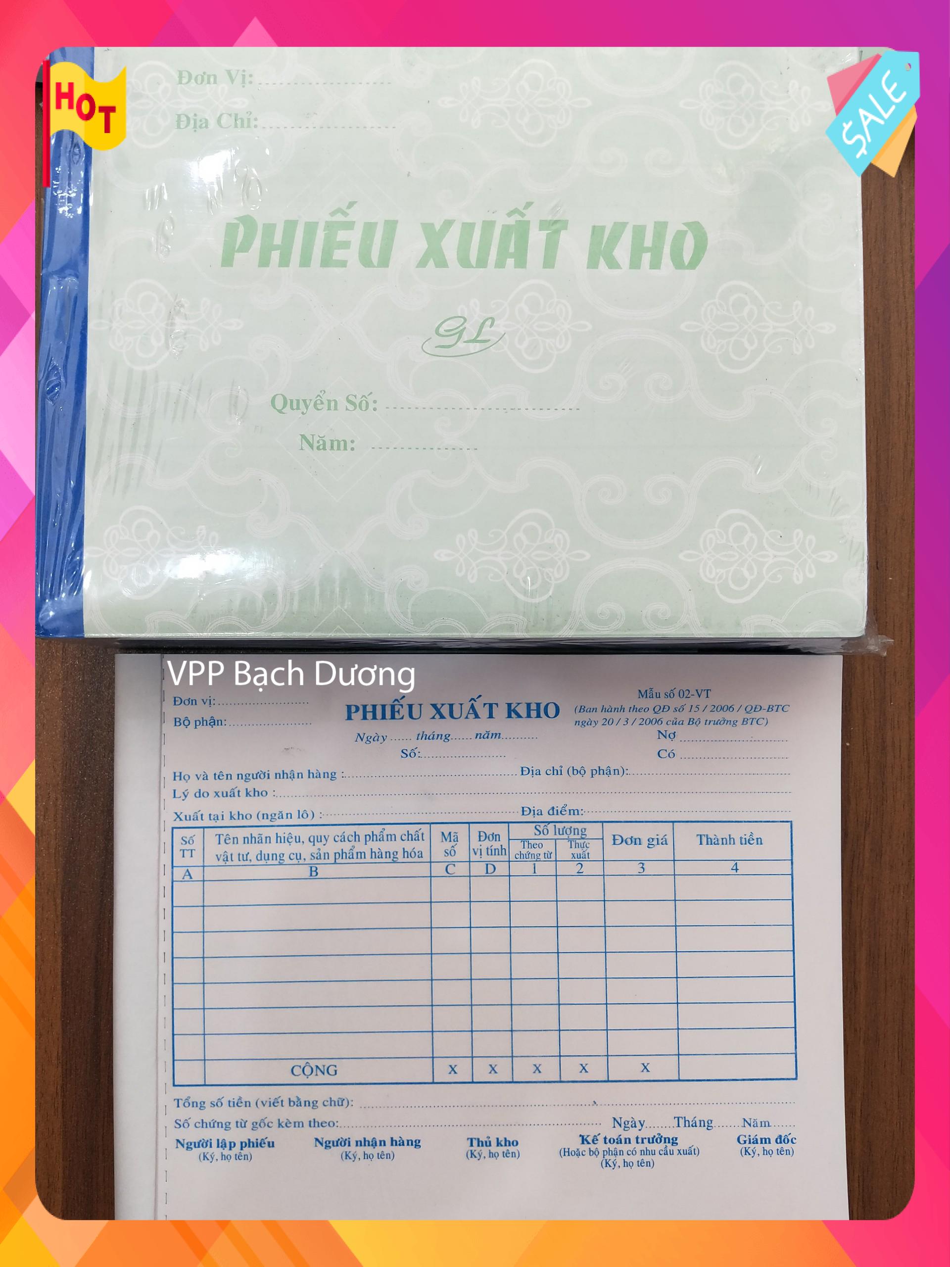 Phiếu Xuất Kho 3 liên cỡ A5 (16cm x 20cm)- Cuốn/150 tờ