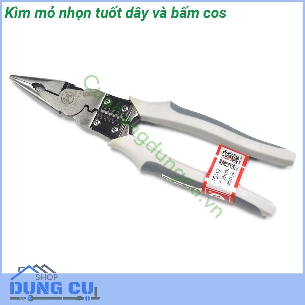 Kìm mỏ nhọn tuốt dây bấm cos