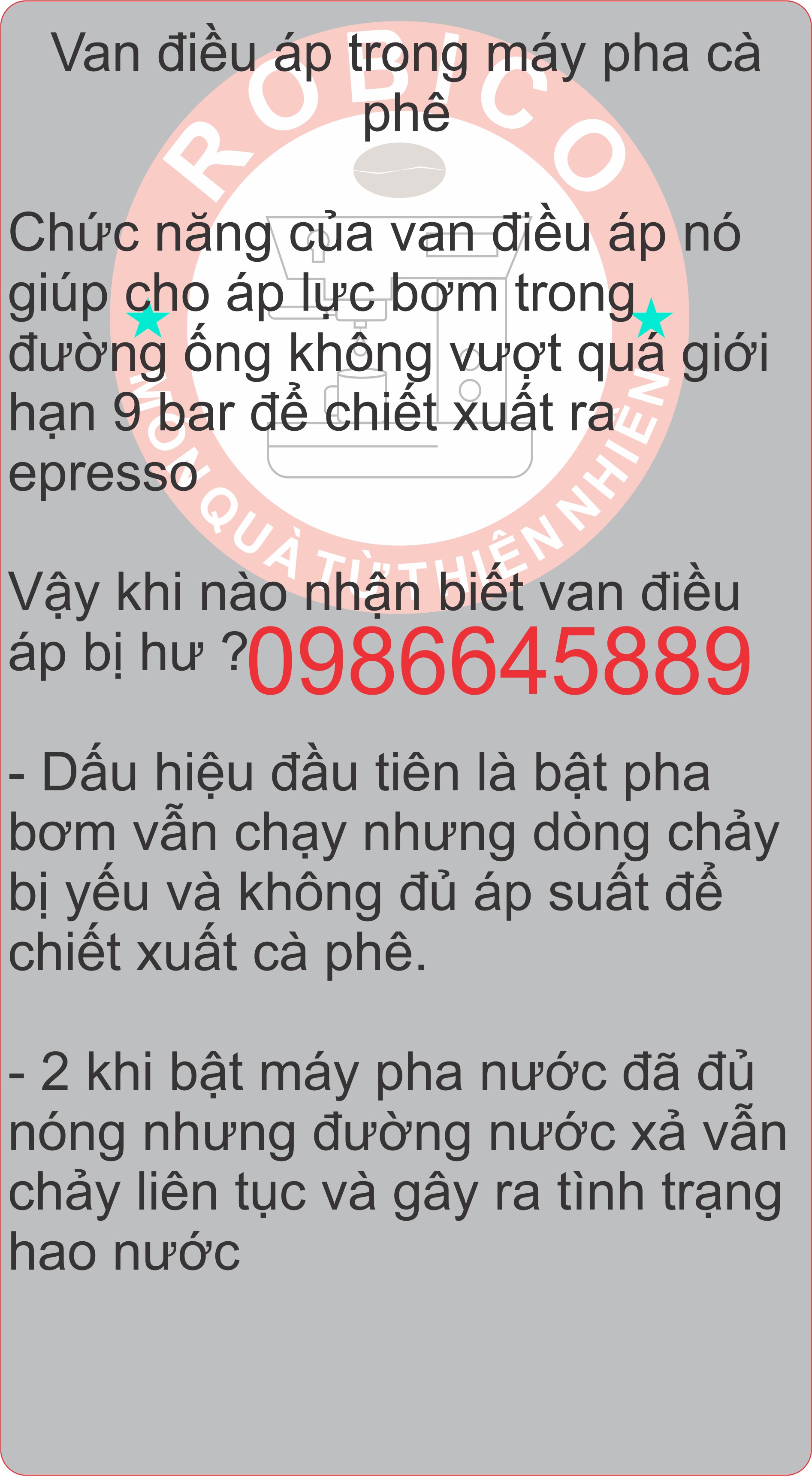 Van điều áp cho máy pha cà phê