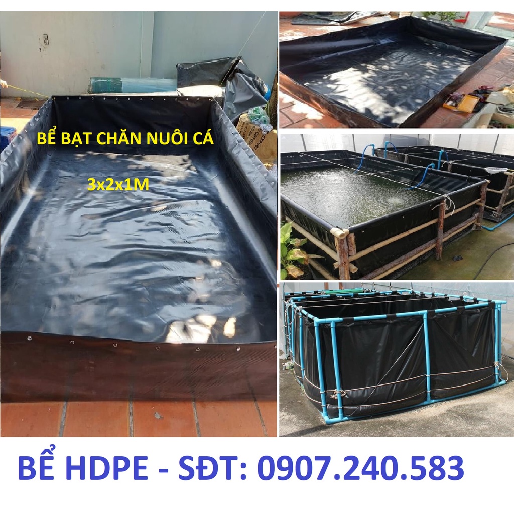 BỂ BẠT HDPE - KT: (3x2x1)m, dày 0.75mm(7.5zem)