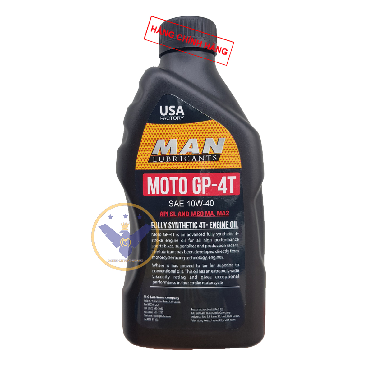 Dầu nhớt xe máy cao cấp tổng hợp MAN Moto GP 4T 10W-40 1L