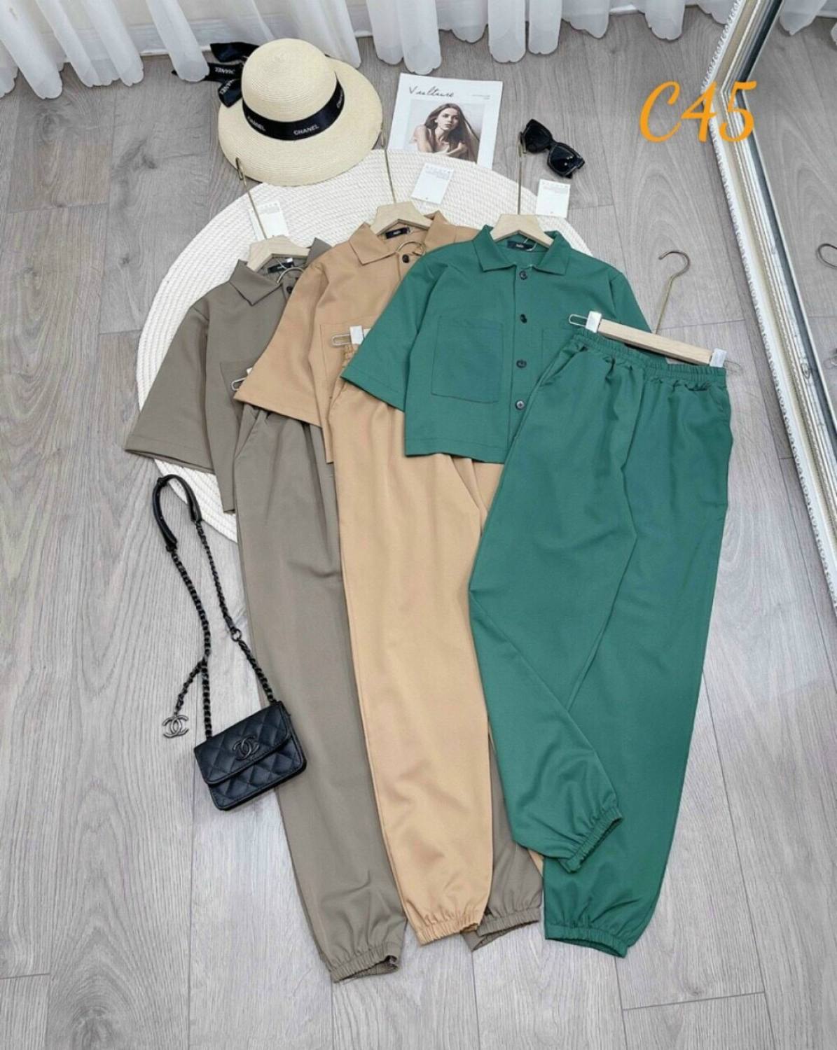 [FREESHIP MAX + HOÀN TIỀN MAX 15%] SET KATE TRƠN ÁO SƠ MI TAY LỬNG QUẦN DÀI