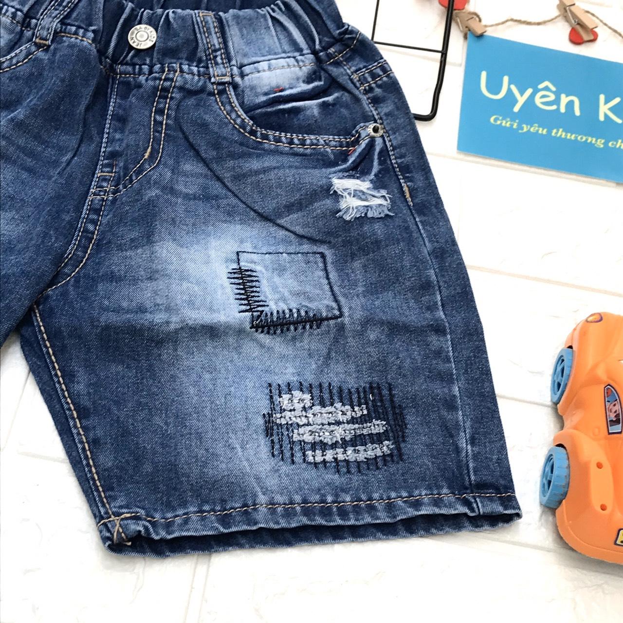 Quần short jean cotton cao cấp cho bé trai