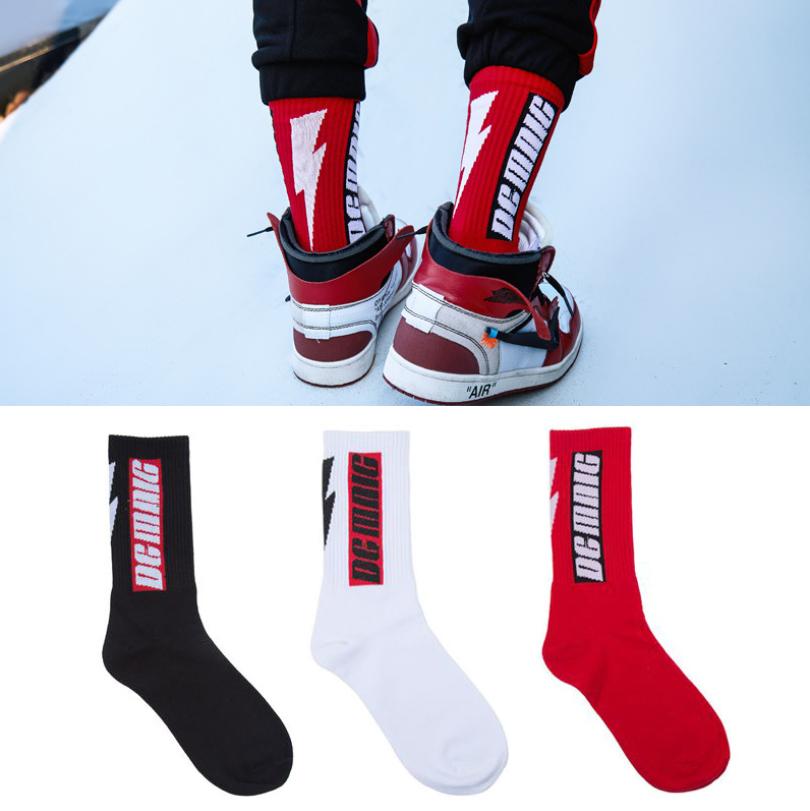 Set 3 đôi Tất Vớ Phong cách Off White Tia Sét cao cổ cực Hot