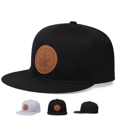 Men's sports leather maple leaf flat top hat baseball cap for men snapback hat outdoor shade sun hat hip hop hat Women's cap