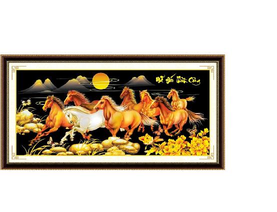[HCM]SIZE LỚN Tranh đính đá mã đáo thành công kt 180x85 cm
