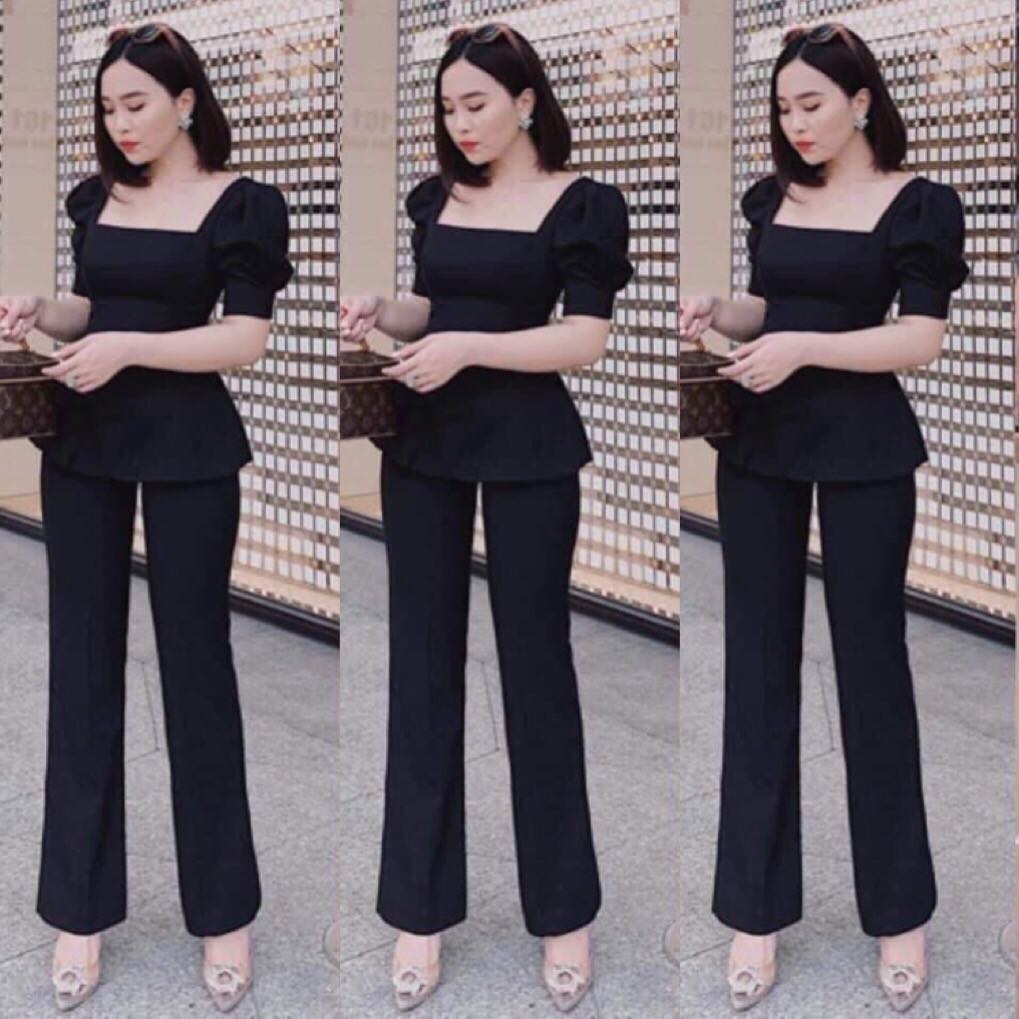 [HCM]SET BỘ THỜI TRANG CỔ VUÔNG TAY PHỒNG DỄ THƯƠNG
