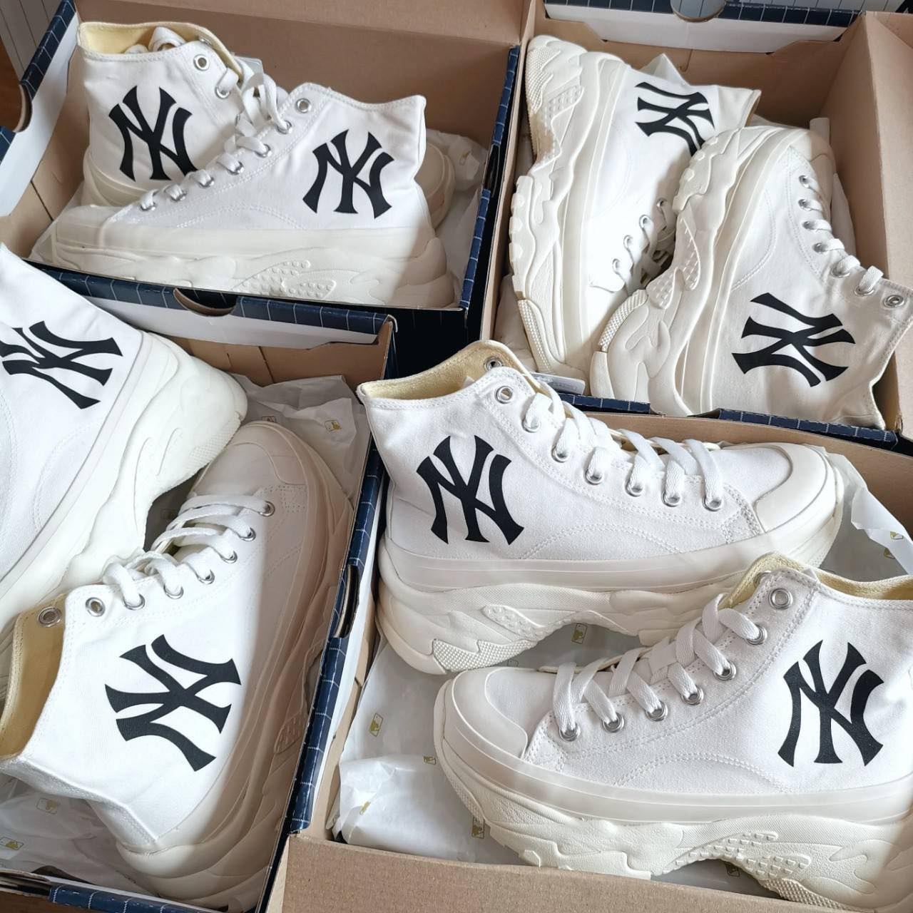Giày Sneaker MLB Chunky High New York Yankees white ( Full box)