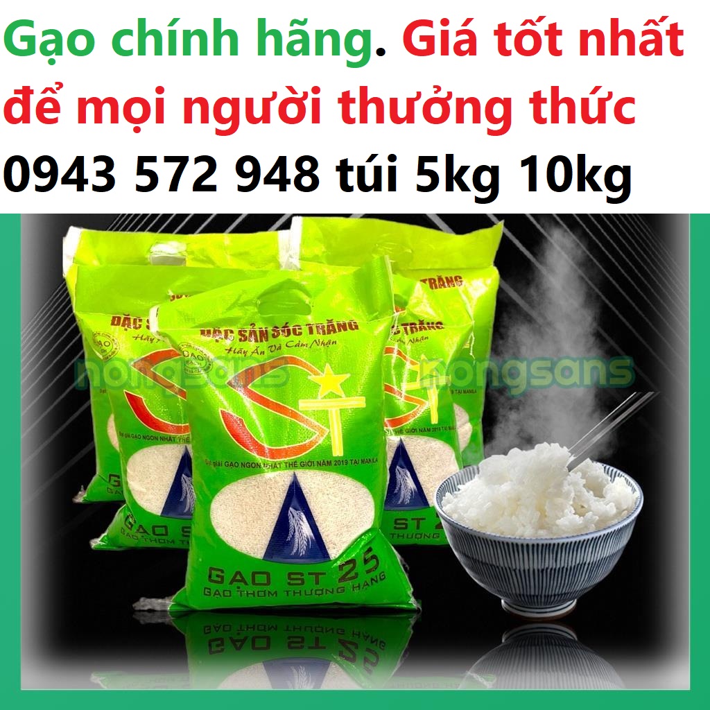 Gạo st 25 đặc sản sóc trăng túi 5 kg - gạo thơm st25
