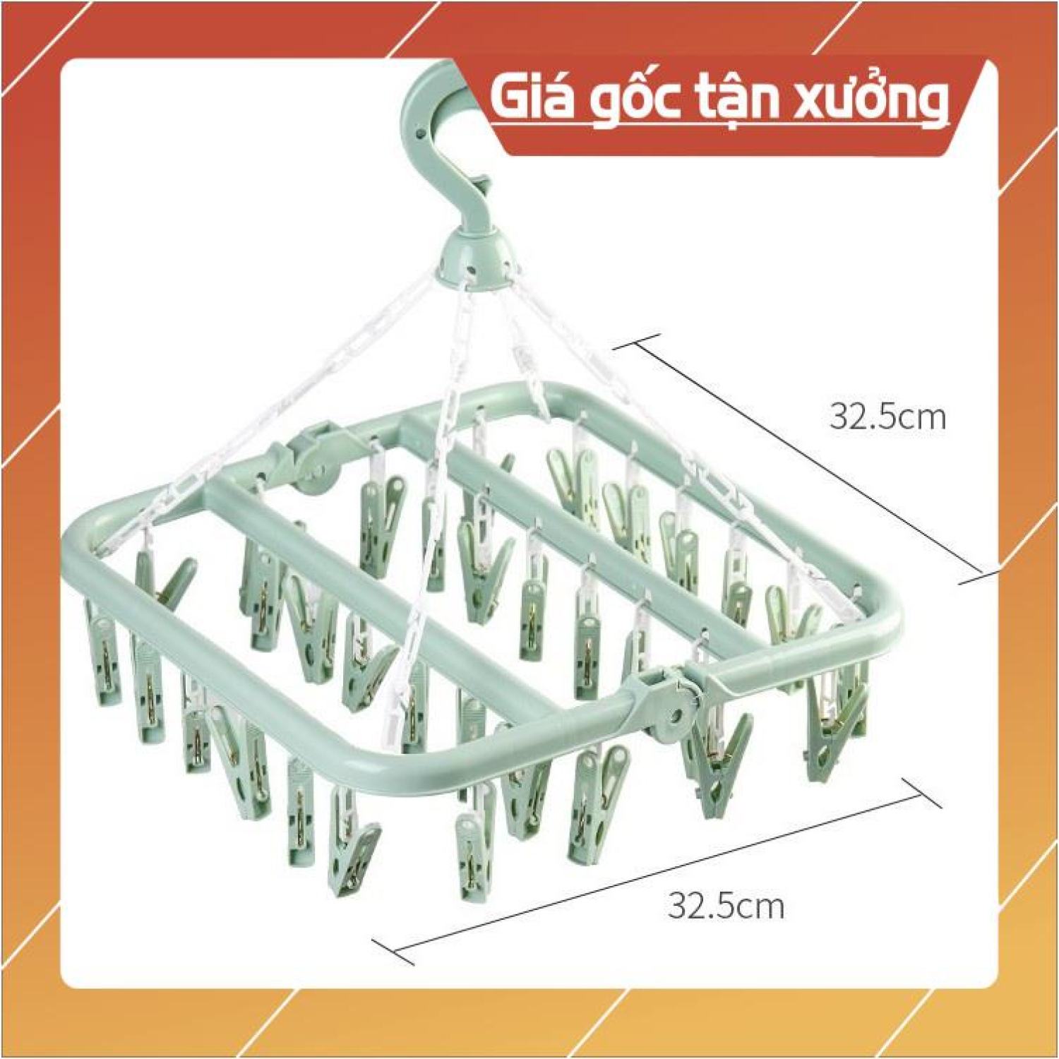 Móc Chùm Nhựa 32 Kẹp Phơi Đồ Cho Bé