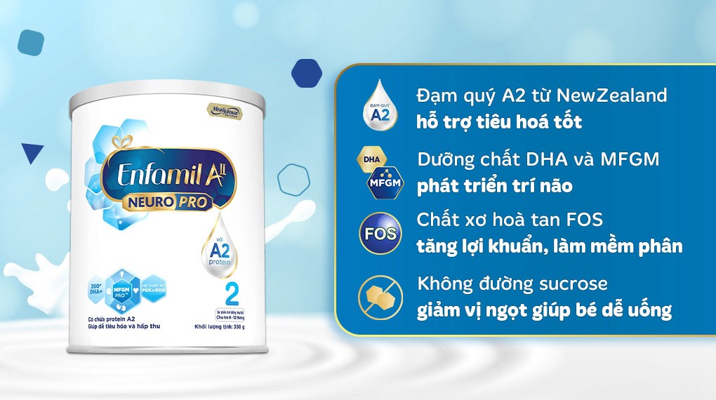Sữa Enfamil A2 số 2 350g (6 - 12 tháng) date 2026