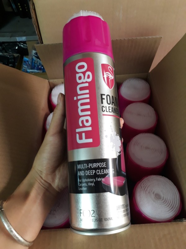 Chai xịt bọt Flamingo F002 vệ sinh da làm sạch ghế da , nội thất ô tô - Làm sạch ghế da, nỉ, taplo