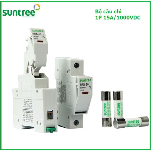Bộ Cầu chì DC Suntree 1P 15A-32A 1100VDC SRD-30