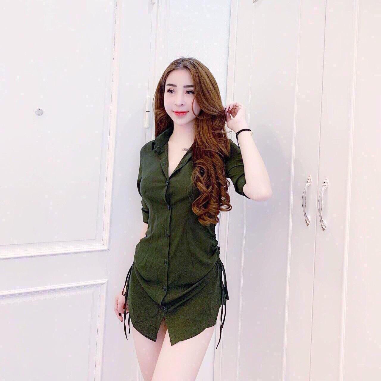 [HCM]Đầm Sơ Mi Rut Đây (kềm Quần)