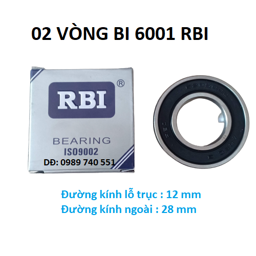 02 Vòng bi 6001 RBI chất lượng cao