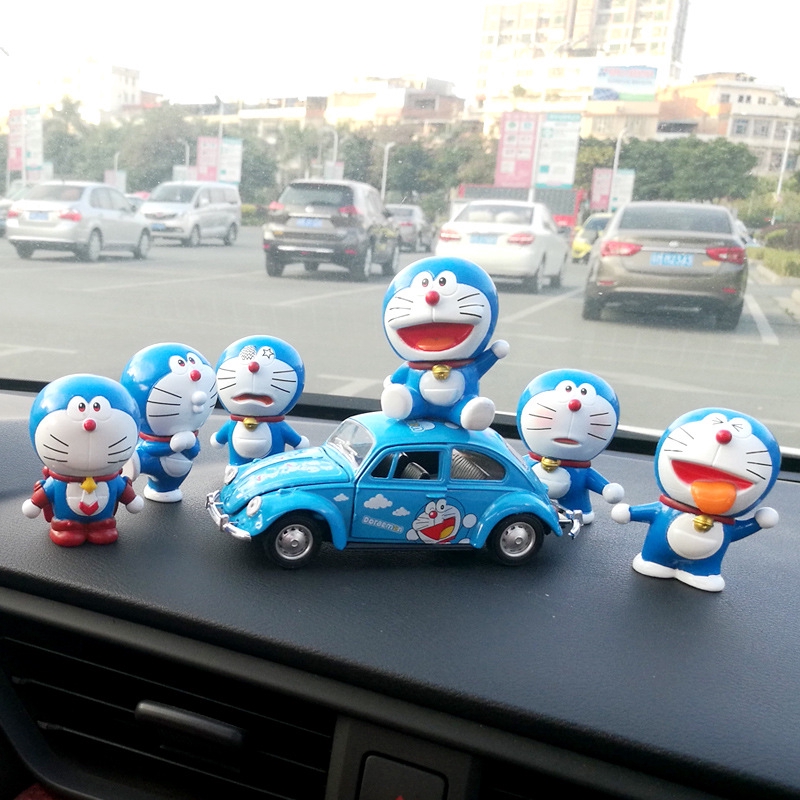 【Set 6 Mô Hình Doraemon Trang Trí Xe Hơi