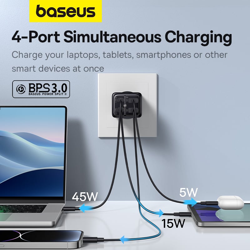 Củ Sạc Nhanh Baseus GaN6 Pro Fast Charger 2C+2U 65W