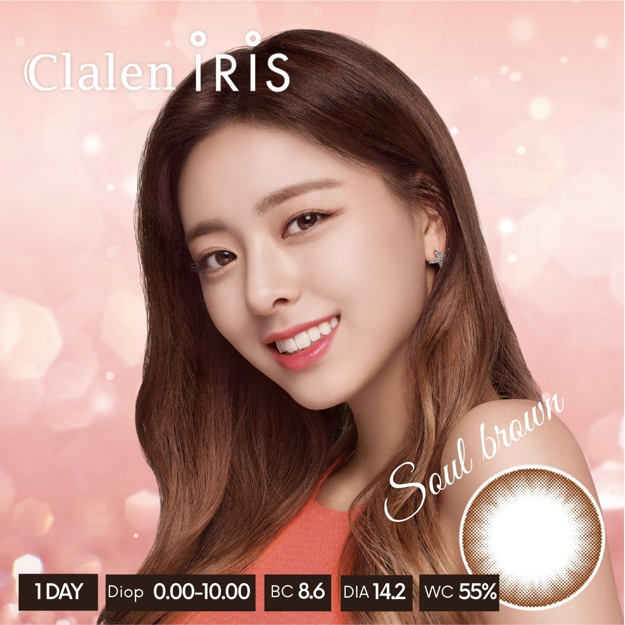 Clalen Iris Soul Brown Colored Contact Lens 1day (10 pack per box)