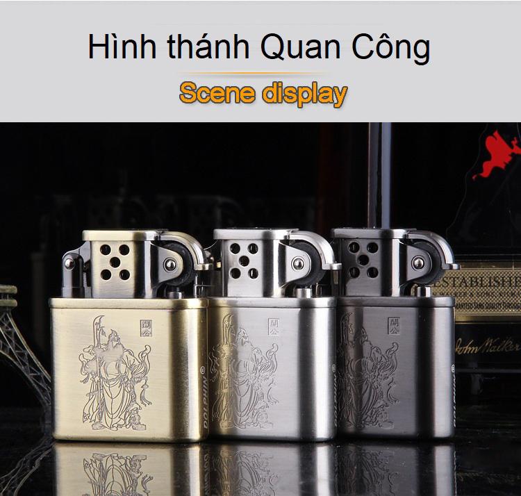 Bật lửa cối gas đá DOLPHIN khắc nhiều hình