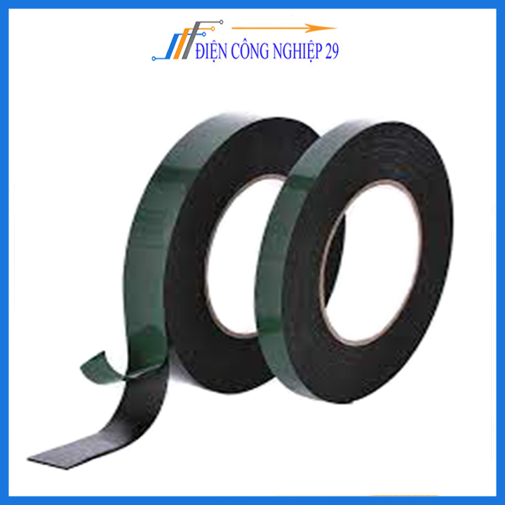 Băng dính 2 mặt 2cm màu xanh siêu dính