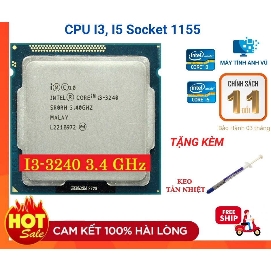Tặng Keo CPU core i3 i5 socket 1155 i3 2120 i3 3240 i5 2400 i5 3470