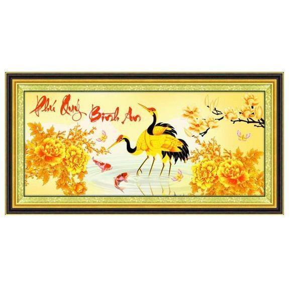 Tranh đính đá Phú quý bình an DF115-Tranh Quốc Thịnh