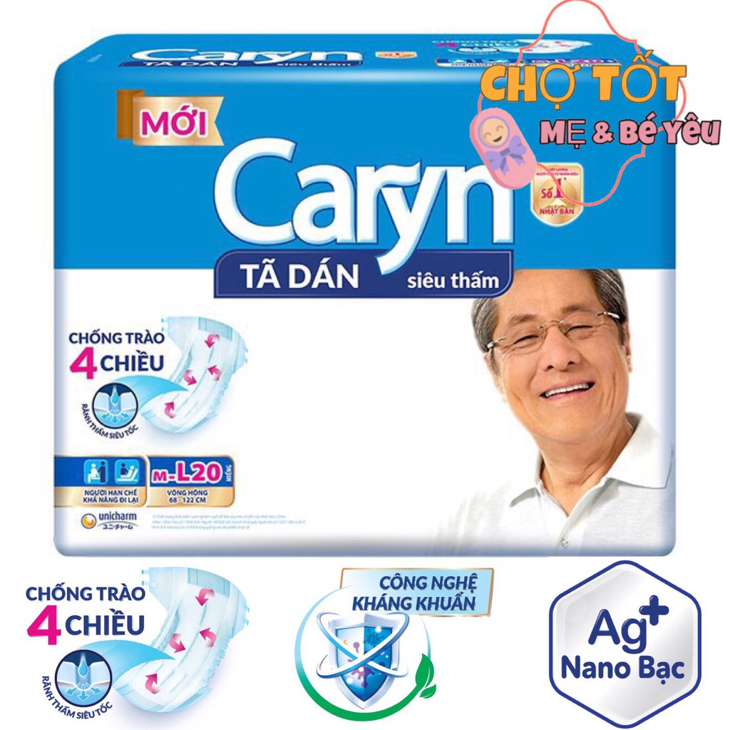 Tã dán caryn người lớn size l10/ xl10, l20/ xl20
