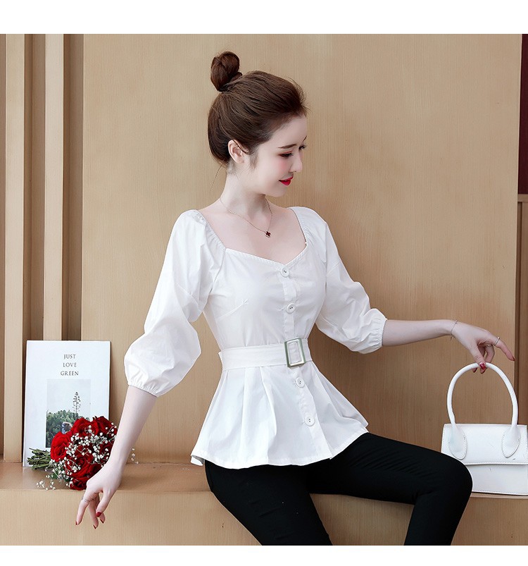 ÁO KÈM BELT NANA CỔ VUÔNG