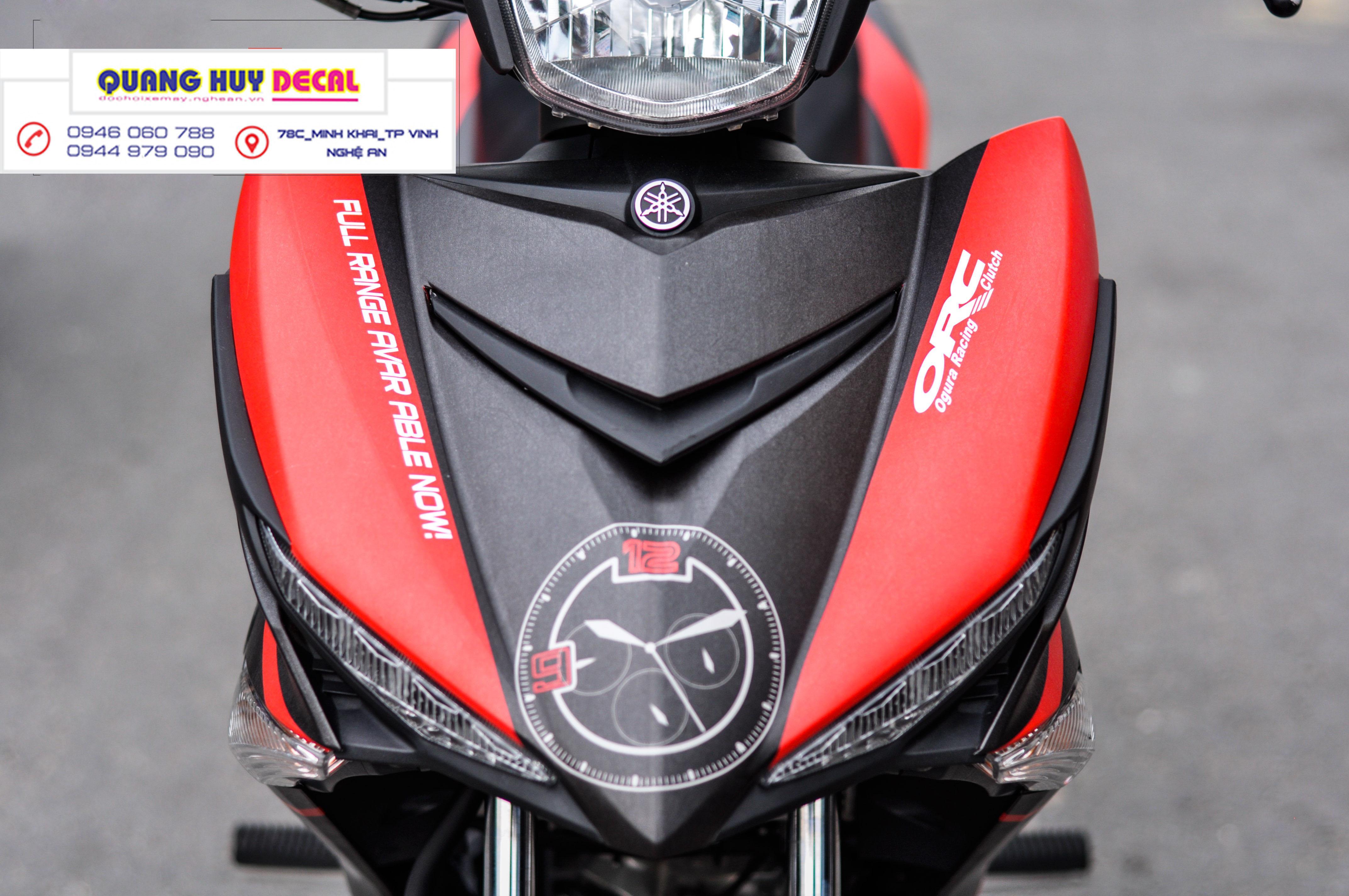 Tem trùm xe máy Exciter 150 đỏ đen thể thao - làm tem xe máy ex150 theo yêu cầu - Tem xe máy ex 150 rẻ và đẹp