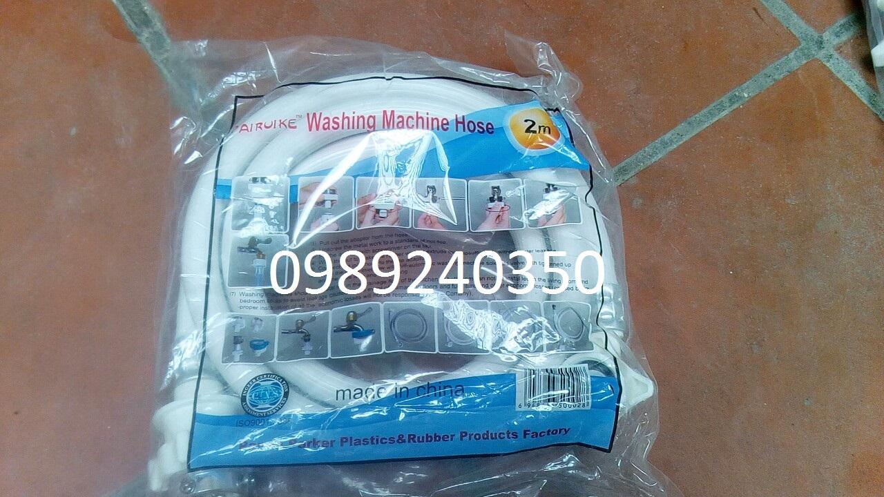Dây Cấp Nước Máy Giặt Dài 2m (1 Đầu Bắt Ốc - 1 Đầu Ren)