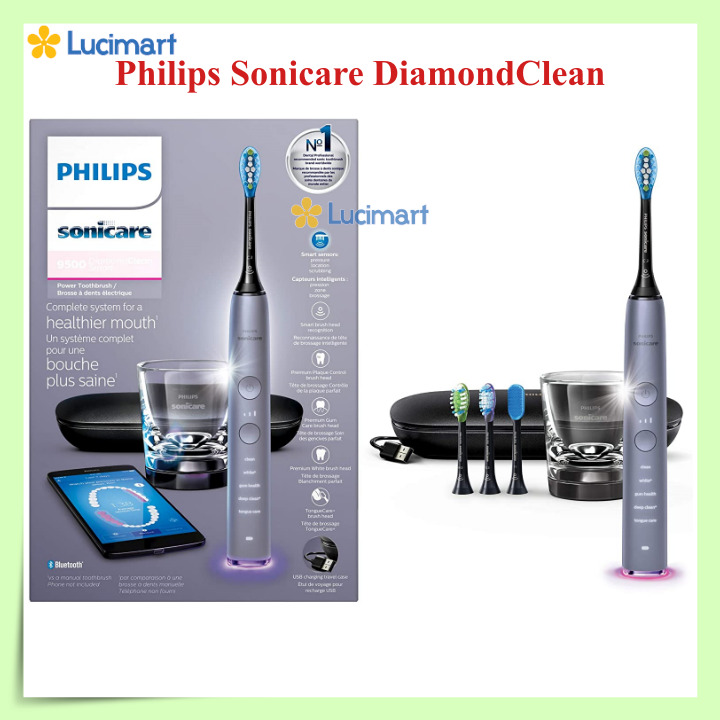 Bàn chải điện Philips Sonicare 9500 DiamondClean Smart [Hàng Mỹ]