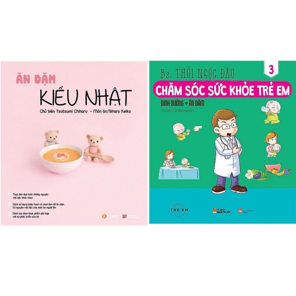 Sách - Combo tuyệt chiêu ăn dặm cho bé: Chăm Sóc Sức Khỏe Trẻ Em (Tập 3): Dinh Dưỡng, Ăn dặm kiểu nhật - Mhbooks