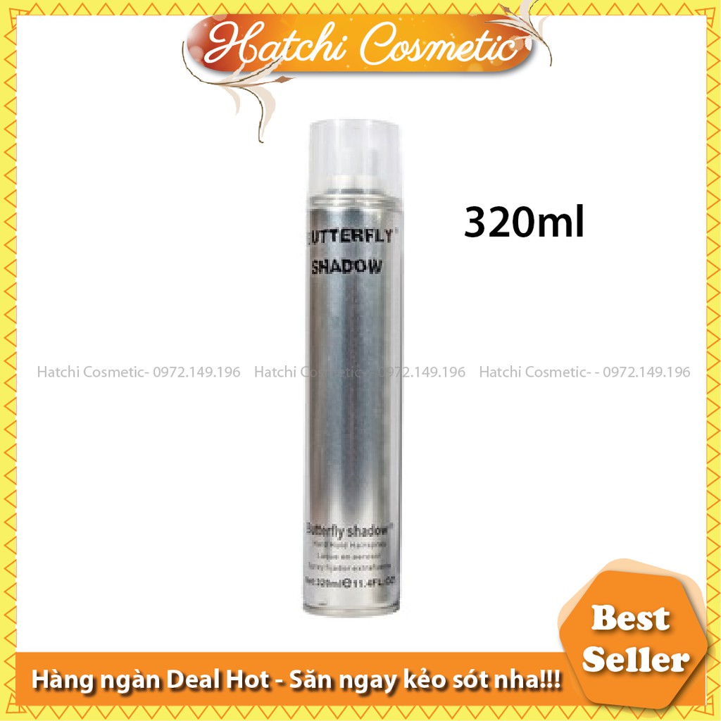 Gôm xịt tóc butterfly shadow 320ml 11.4 oz gôm bạc