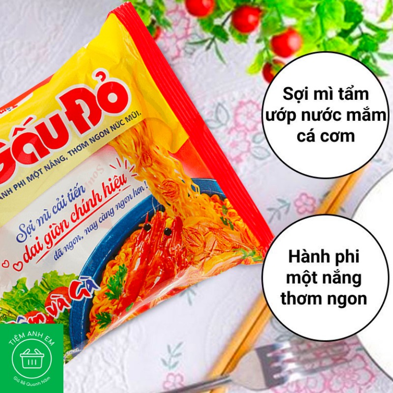 Mì Gấu Đỏ tôm và gà gói 63g