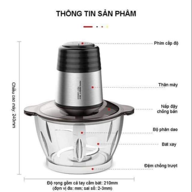 Máy xay thịt đa năng Ranbem Model - 224A 300W