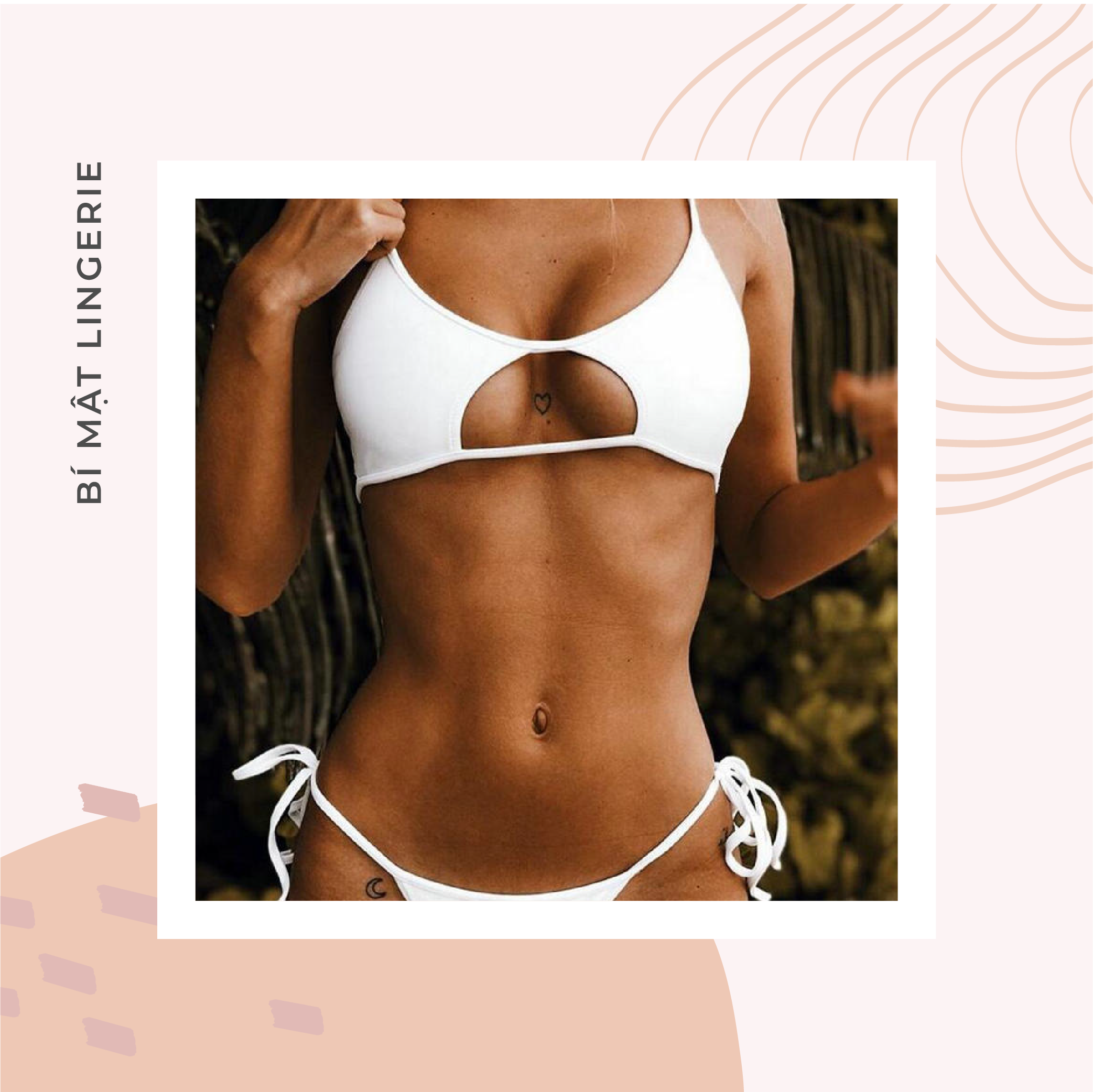 Bikini buộc dây cutout ngực sexy