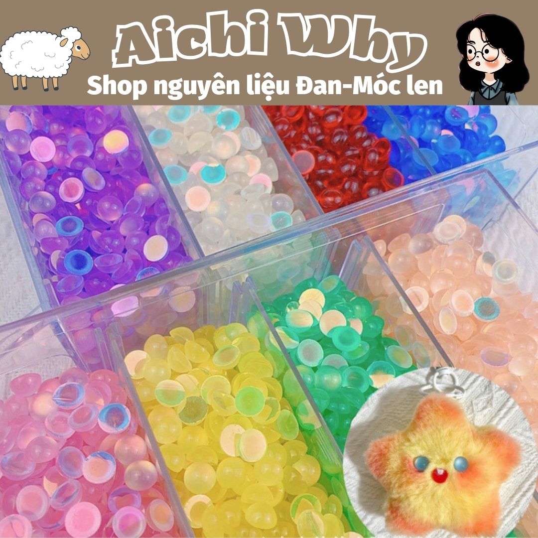 Mắt giả đá mắt mèo nhiều màu sắc (10 mắt)