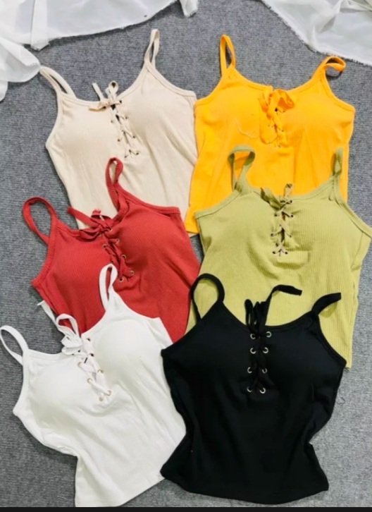 Áo 2 dây croptop bản to có mút ngực - áo croptop 2 dây kiêu rút dây