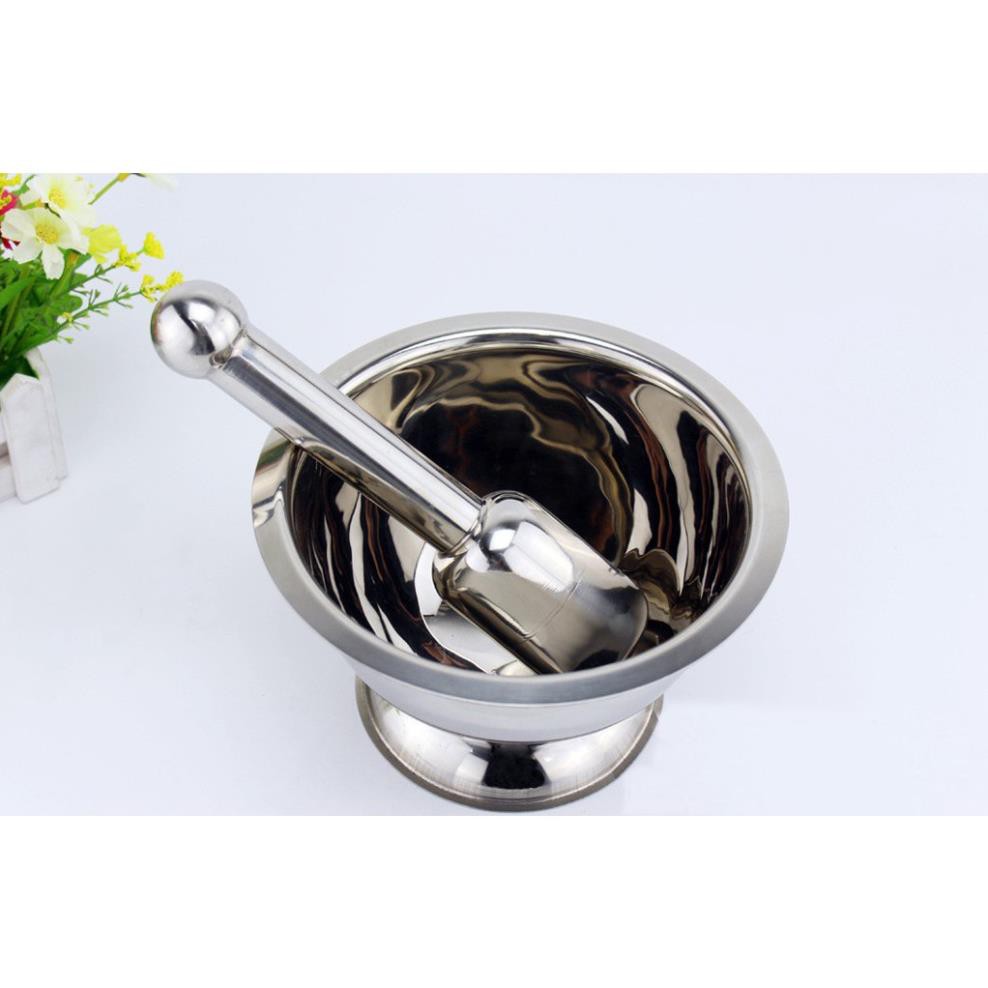 [HÀNG CHÍNH HÃNG] Bộ cối chày inox 304 size lớn 14cm