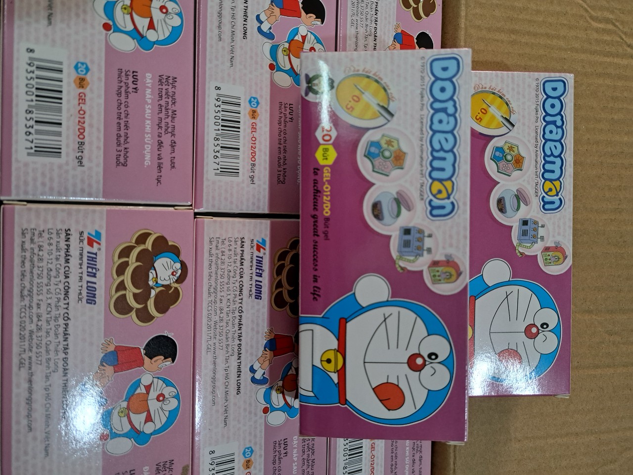 Combo 02 Hộp 40 Cây Bút Gel Doremon Mực Tím ( Ngòi 0,5mm )