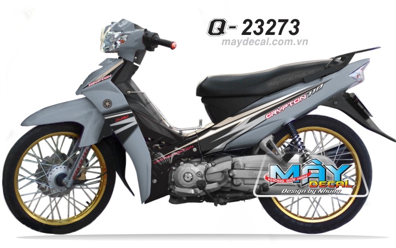 Tem rời sirius crypton dán xe xám xi măng