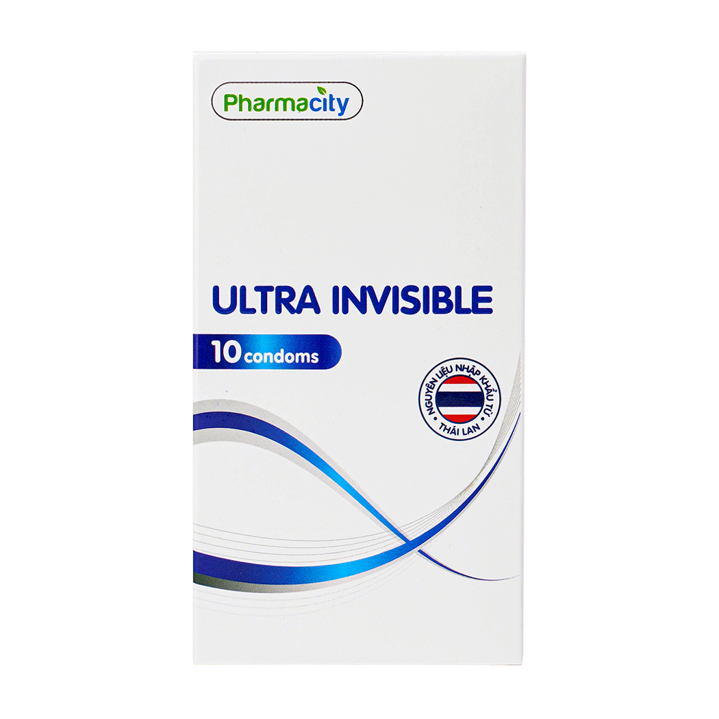 Bao cao su siêu mỏng Pharmacity Ultra Invisible (10 cái/hộp)