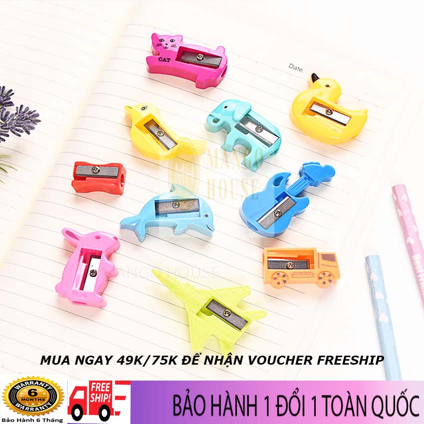 Gọt chì chuốt chì hình thú vật cute- Nhanh chóng, tiện lợi, gọt sắc nhọn, sạch sẽ, gọt mọi loại chì - Mango House shop- Tặng kèm 01 cục tẩy xinh xắn - Gọt chì, viết chì, chuốt chì, chuốt chì quay tay.