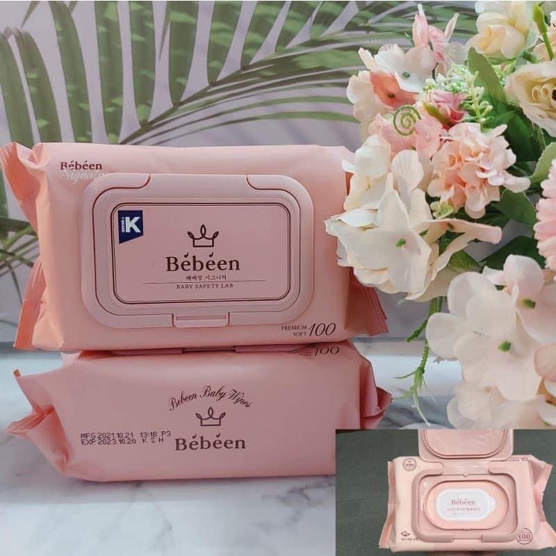 Khăn ướt Bebeen Original Hàn Quốc 100 Tờ/70 tờ không mùi màu hồng/xanh