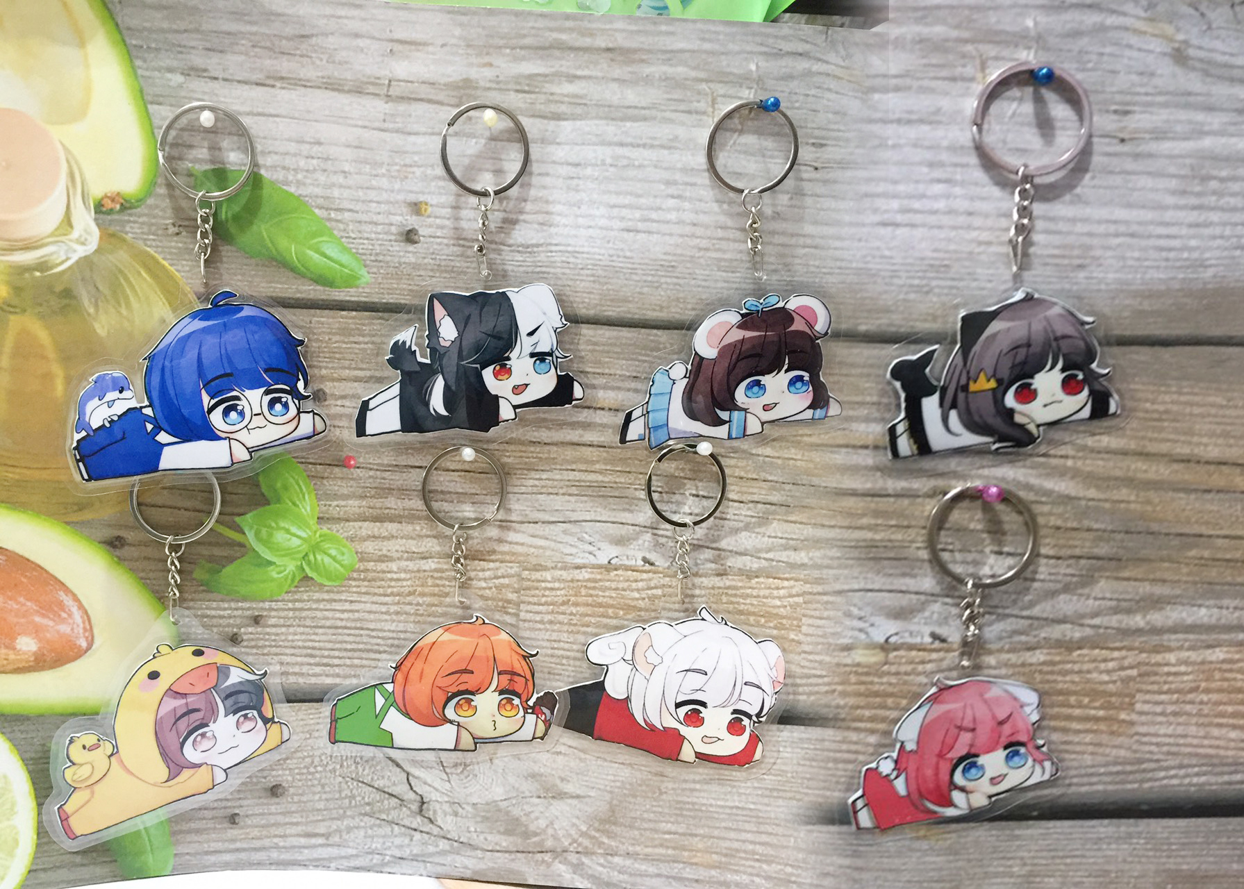 Bộ Móc khóa Hero team chibi 8 móc