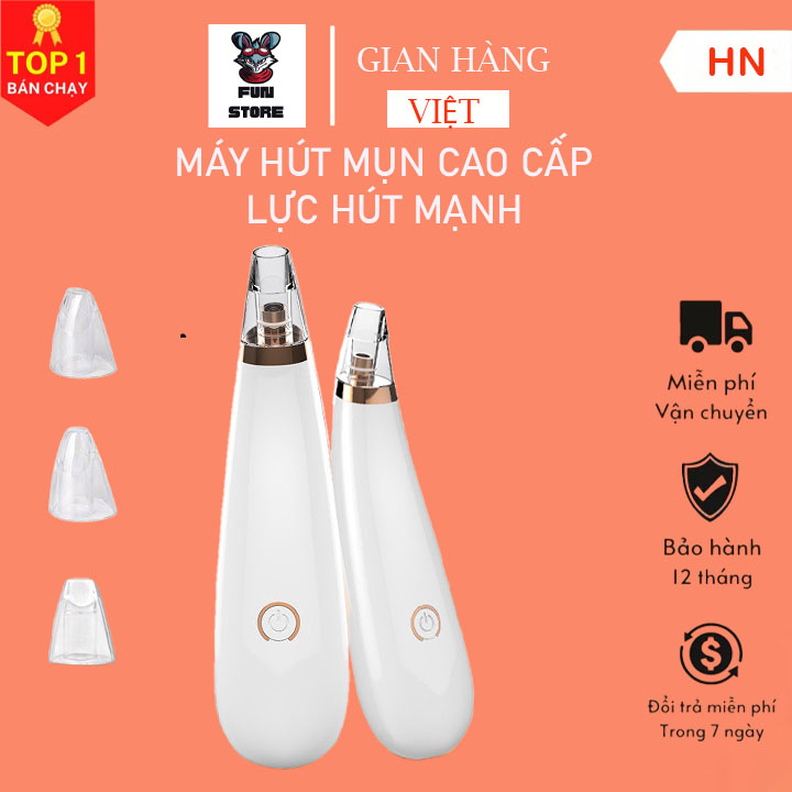 Máy hút mụn cầm tay bằng pin - máy hút mụn mini- tặng kèm 3 đầu hút. Mụn cám mụn đầu đen hút được hết luôn ạ