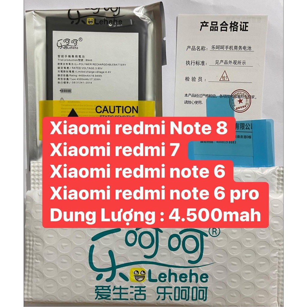 Pin Bn46 Xiaomi Redmi Note 6/Redmi Note 6 Pro/Redmi 7/Redmi Note 8  Lehehe
