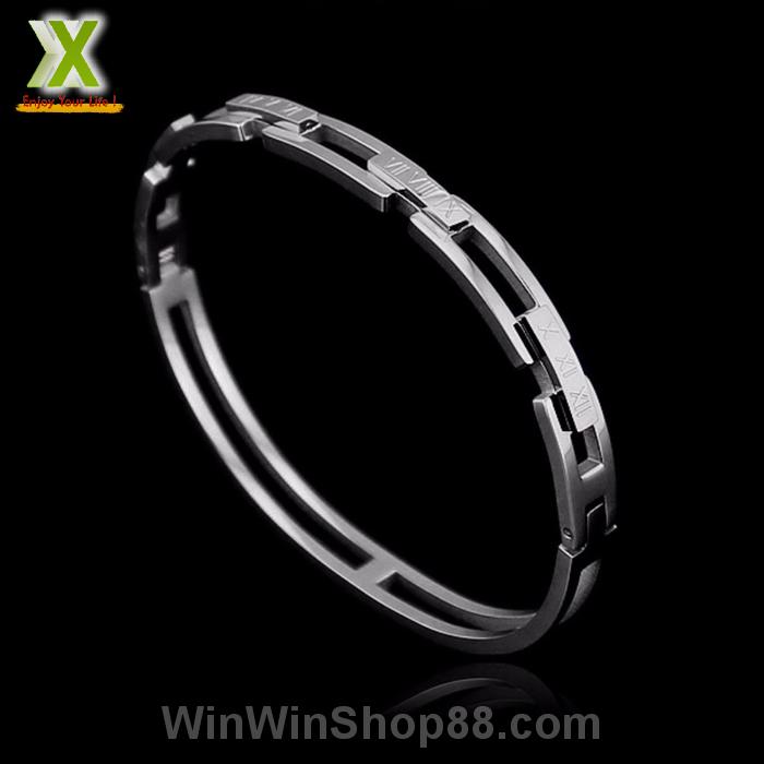Vòng tay Titan số La Mã VT165 (Màu Bạc)
