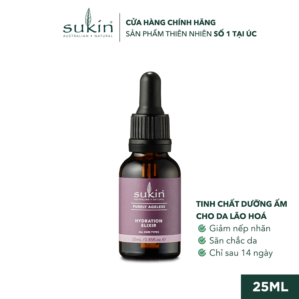 Tinh Chất Dưỡng Ẩm Giảm Nếp Nhăn Sukin Purely Ageless Hydration Elixir 25ml